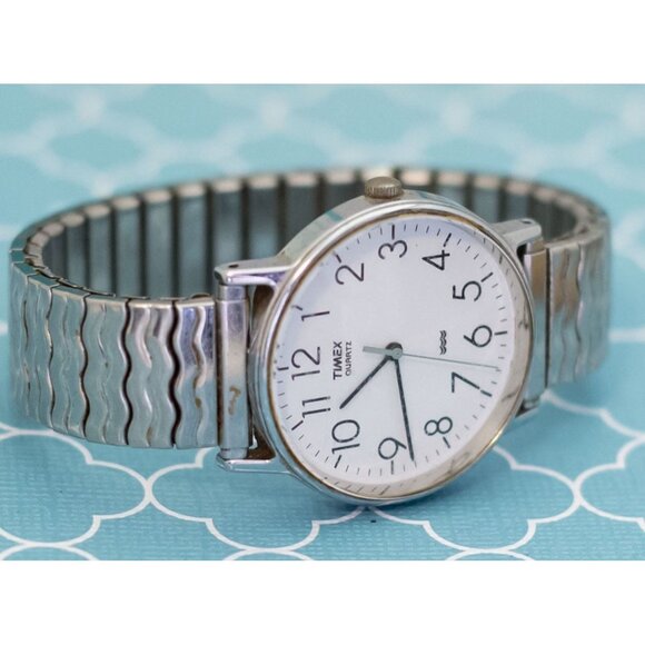 7 inch, Vintage Silver Tone Circular Majestic Watch by Timex - R32 - Picture 2 of 4